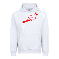 White banksy Urban Hoodie - linhVisuals