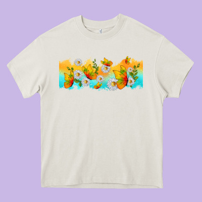 Butterflies Summer Heavy Core Tee Designed By Tumblerdesignbyshophia
