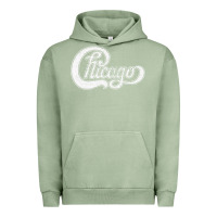 Pigment Oil Green chicago retro styled faded design Urban Hoodie - linhVisuals