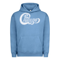 Pigment Pebble Blue chicago retro styled faded design Urban Hoodie - linhVisuals