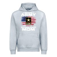 Heather Grey proud army national guard mom with american flag gift pullover hoodie Urban Hoodie - linhVisuals