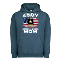 Pigment Midnight Navy proud army national guard mom with american flag gift pullover hoodie Urban Hoodie - linhVisuals