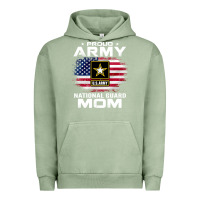Pigment Oil Green proud army national guard mom with american flag gift pullover hoodie Urban Hoodie - linhVisuals