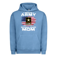 Pigment Pebble Blue proud army national guard mom with american flag gift pullover hoodie Urban Hoodie - linhVisuals