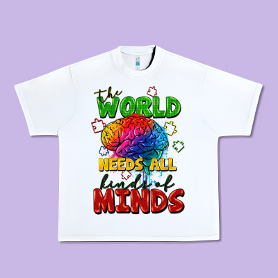 The World Needs All Kinds Of Minds Urban Heavy Tee Designed By Fadigitalartstudio