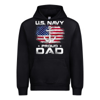 Black u.s navy proud dad with american flag gift veteran day t shirt Urban Hoodie - linhVisuals