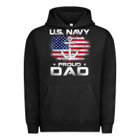 Pigment Black u.s navy proud dad with american flag gift veteran day t shirt Urban Hoodie - linhVisuals