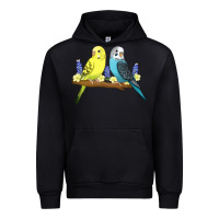 Black cute budgies Urban Hoodie - linhVisuals