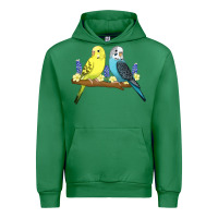 Emerald cute budgies Urban Hoodie - linhVisuals