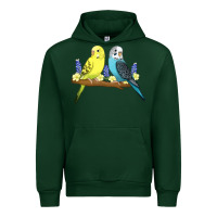 Forest Green cute budgies Urban Hoodie - linhVisuals