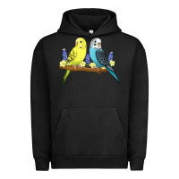 Pigment Black cute budgies Urban Hoodie - linhVisuals