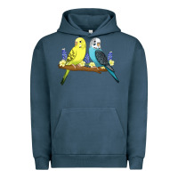 Pigment Midnight Navy cute budgies Urban Hoodie - linhVisuals