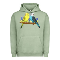 Pigment Oil Green cute budgies Urban Hoodie - linhVisuals