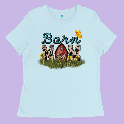 Barn Mom Sunflower Mother's Day Ladies Tee Designed By Howdyjamesfarm
