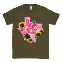 Army Green texas map breast cancer Classic Tee - CowGirlArtShop