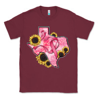 Burgundy texas map breast cancer Classic Tee - CowGirlArtShop