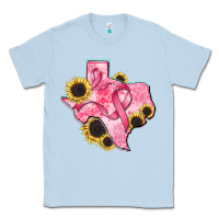 Dusty Blue texas map breast cancer Classic Tee - CowGirlArtShop