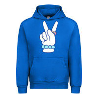 Cobalt girl peace sign Urban Hoodie - linhVisuals