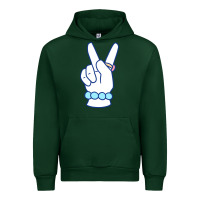 Forest Green girl peace sign Urban Hoodie - linhVisuals