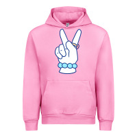 Fuchsia Pink girl peace sign Urban Hoodie - linhVisuals
