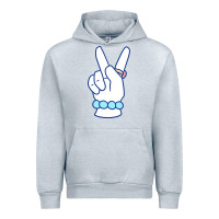 Heather Grey girl peace sign Urban Hoodie - linhVisuals