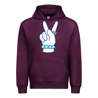 Mauve Wine girl peace sign Urban Hoodie - linhVisuals
