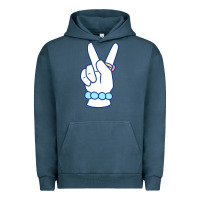 Pigment Midnight Navy girl peace sign Urban Hoodie - linhVisuals