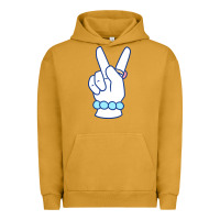Pigment Peanut Butter girl peace sign Urban Hoodie - linhVisuals