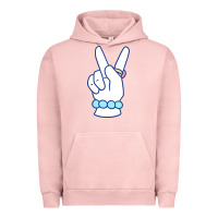 Pigment Salmon girl peace sign Urban Hoodie - linhVisuals