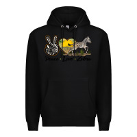 Black peace love zebra Premium Hoodie - LillyAllenDesigns
