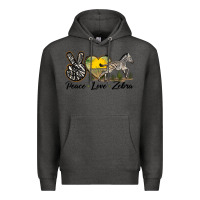 Charcoal Heather peace love zebra Premium Hoodie - LillyAllenDesigns