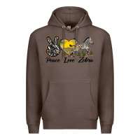 Coffee peace love zebra Premium Hoodie - LillyAllenDesigns