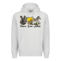 Dove Grey peace love zebra Premium Hoodie - LillyAllenDesigns