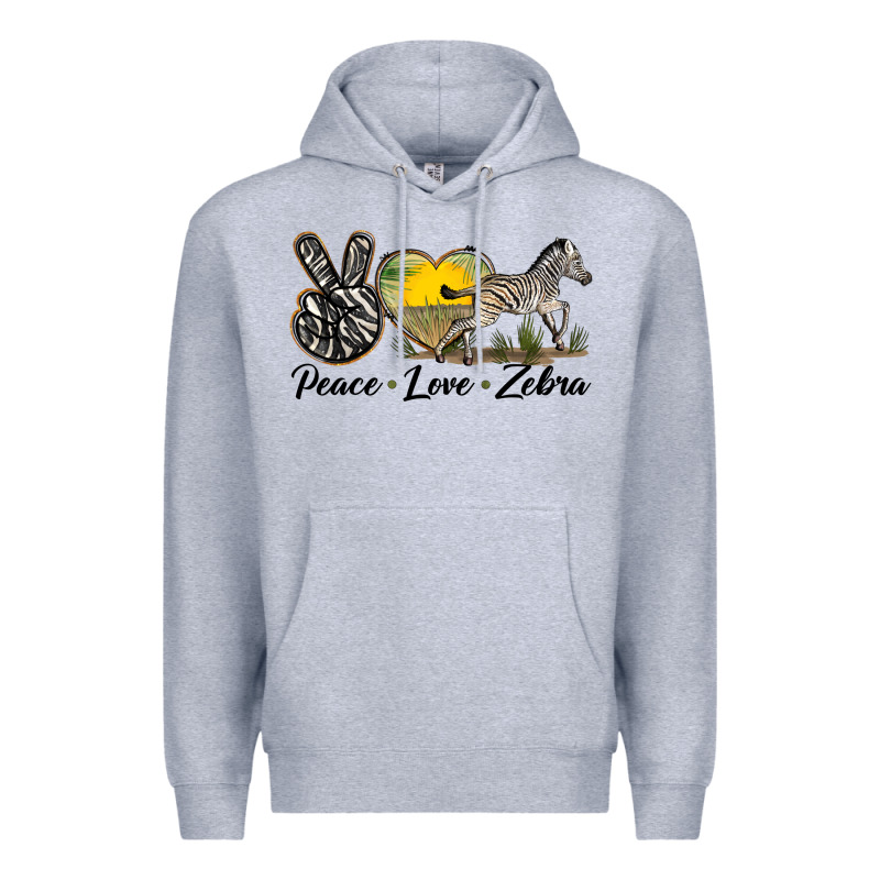 Peace Love Zebra Premium Hoodie by LillyAllenDesigns | Teevron