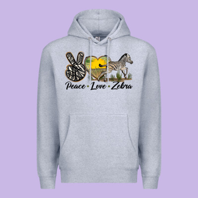Peace Love Zebra Premium Hoodie Designed By Lillyallendesigns