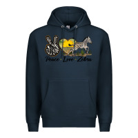 Navy peace love zebra Premium Hoodie - LillyAllenDesigns