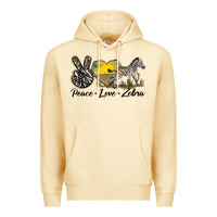 Pina Colada peace love zebra Premium Hoodie - LillyAllenDesigns