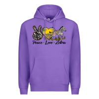 Purple peace love zebra Premium Hoodie - LillyAllenDesigns