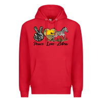 Red peace love zebra Premium Hoodie - LillyAllenDesigns