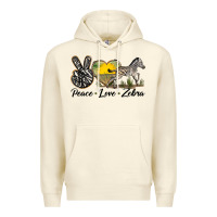 Sandshell peace love zebra Premium Hoodie - LillyAllenDesigns