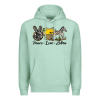 Seafoam peace love zebra Premium Hoodie - LillyAllenDesigns