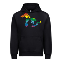 All Michigan Great Lakes Rainbow Colors Urban Hoodie | Teevron