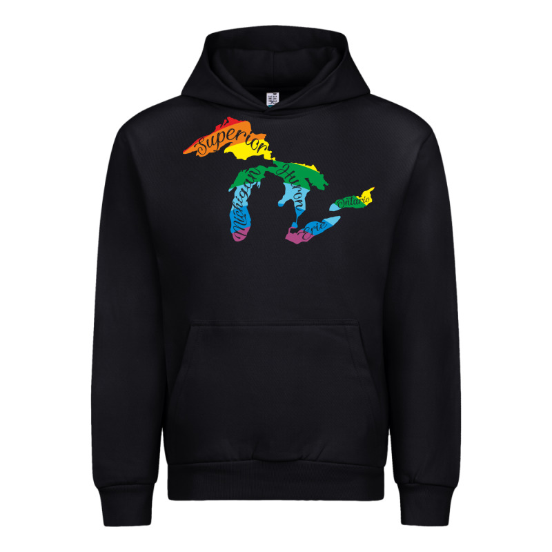 All Michigan Great Lakes Rainbow Colors Urban Hoodie by linhVisuals | Teevron