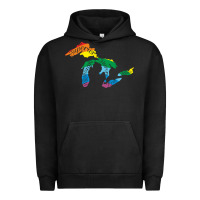 Pigment Black all michigan great lakes rainbow colors Urban Hoodie - linhVisuals