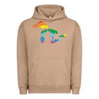 Pigment Burro all michigan great lakes rainbow colors Urban Hoodie - linhVisuals