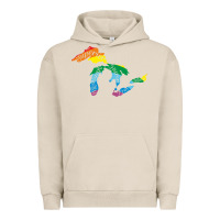 Pigment French Oak all michigan great lakes rainbow colors Urban Hoodie - linhVisuals