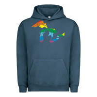 Pigment Midnight Navy all michigan great lakes rainbow colors Urban Hoodie - linhVisuals