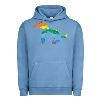 Pigment Pebble Blue all michigan great lakes rainbow colors Urban Hoodie - linhVisuals