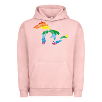 Pigment Salmon all michigan great lakes rainbow colors Urban Hoodie - linhVisuals