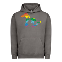 Pigment Tornado all michigan great lakes rainbow colors Urban Hoodie - linhVisuals